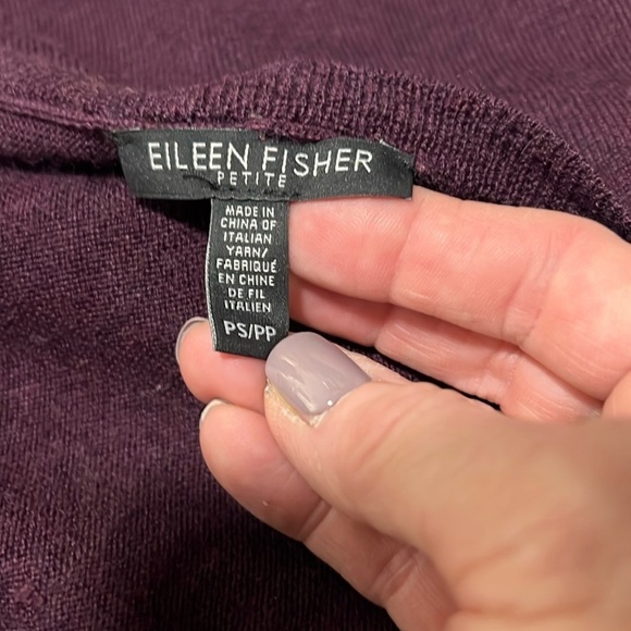 Free People Merino Wool Plum Button Front Cardigan Size S/P - Picture 7 of 9